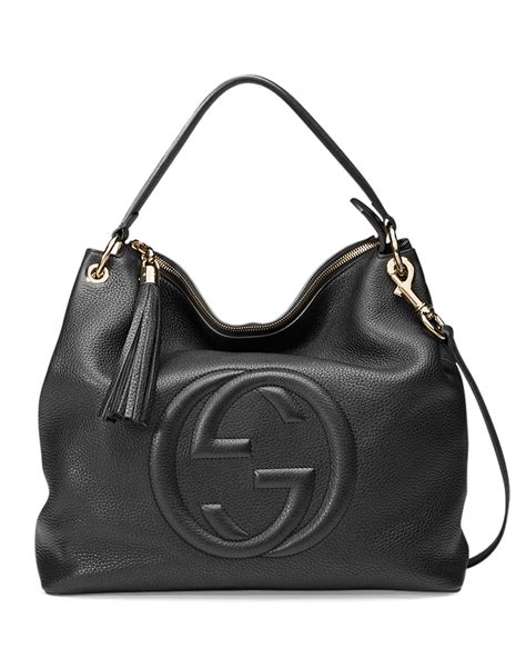 gucci hobo bag black leather|gucci hobo bag vintage black.